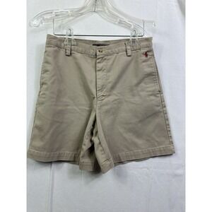 Vintage Polo Sport Ralph Lauren Relaxed Fit Long Tan Chino‎ Shorts Women Size 6